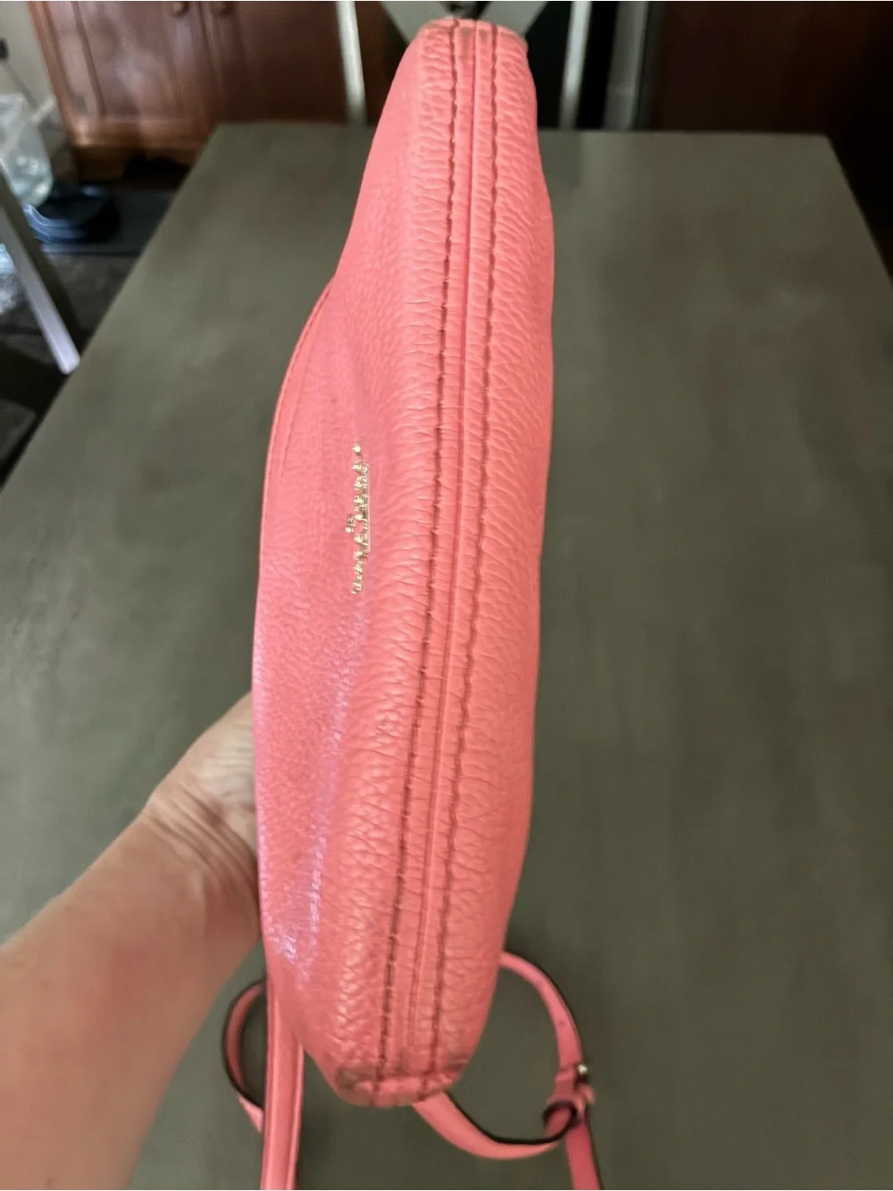 kate spade Pink Leather Crossbody with Front Zip Pocket